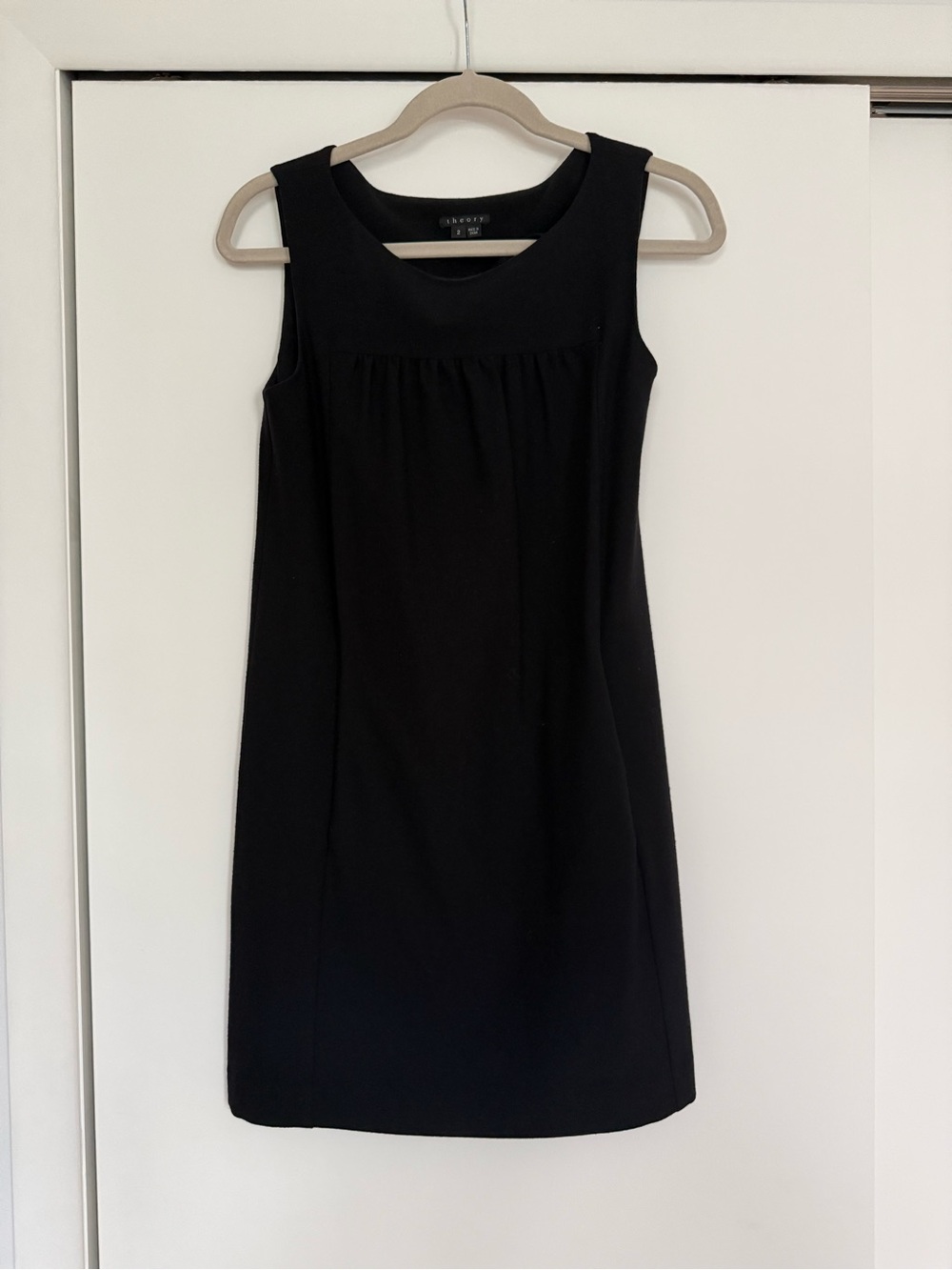 Theory Black Sleeveless Mini Shift Dress